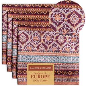 imageMaison d Hermine Cloth Napkins Set of 4 100 Cotton for Thanksgiving Decorations Everyday Reusable Square Fall Napkins Cloth Washable Dinner Party Wedding Pumpkin Garden  Dark Green 20quotx20quot15  Fair Isle