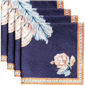 imageMaison d Hermine Cloth Napkins Set of 4 100 Cotton for Thanksgiving Decorations Everyday Reusable Square Fall Napkins Cloth Washable Dinner Party Wedding Pumpkin Garden  Dark Green 20quotx20quot14  Pumpkin Blues
