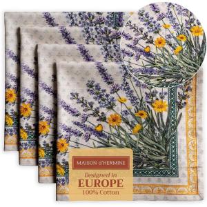 imageMaison d Hermine Cloth Napkins Set of 4 100 Cotton for Thanksgiving Decorations Everyday Reusable Square Fall Napkins Cloth Washable Dinner Party Wedding Pumpkin Garden  Dark Green 20quotx20quot28  Fanny Lavender