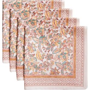 imageMaison d Hermine Cloth Napkins Set of 4 100 Cotton for Thanksgiving Decorations Everyday Reusable Square Fall Napkins Cloth Washable Dinner Party Wedding Pumpkin Garden  Dark Green 20quotx20quot12  Nila