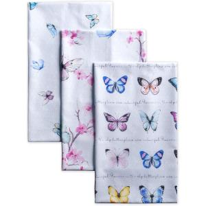 imageMaison d Hermine Kitchen Towels Set of 3 100 Cotton 20quot x 275quot Reusable Cloth Tea Dish Towels Absorbent with Hanging Loop for Kitchen Dining Thanksgiving Decorations Holy Jouy  Brown08  Blossoms in Spring