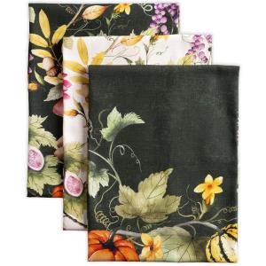 imageMaison d Hermine Kitchen Towels Set of 3 100 Cotton 20quot x 275quot Reusable Cloth Tea Dish Towels Absorbent with Hanging Loop for Kitchen Dining Thanksgiving Decorations Noel08  Pumpkin Garden  Dark Green