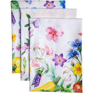 imageMaison d Hermine Kitchen Towels Set of 3 100 Cotton 20quot x 275quot Reusable Cloth Tea Dish Towels Absorbent with Hanging Loop for Kitchen Dining Thanksgiving Decorations Holy Jouy  Brown10  Giverny