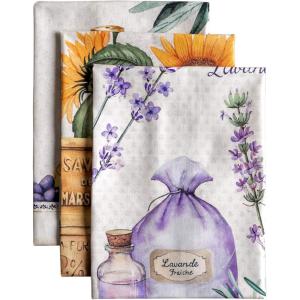 imageMaison d Hermine Kitchen Towels Set of 3 100 Cotton 20quot x 275quot Reusable Cloth Tea Dish Towels Absorbent with Hanging Loop for Kitchen Dining Thanksgiving Decorations Holy Jouy  Brown30  Fanny