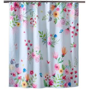 imageMaison d Hermine Shower Curtain 100 Cotton One Panel 70quotx72quot Washable Fabric Shower Curtains for Bathroom Easy Hanging with 12 Button Holes  Home Farmhouse Hotel Spa Luxury Loft  Peach25  Jardin Dete