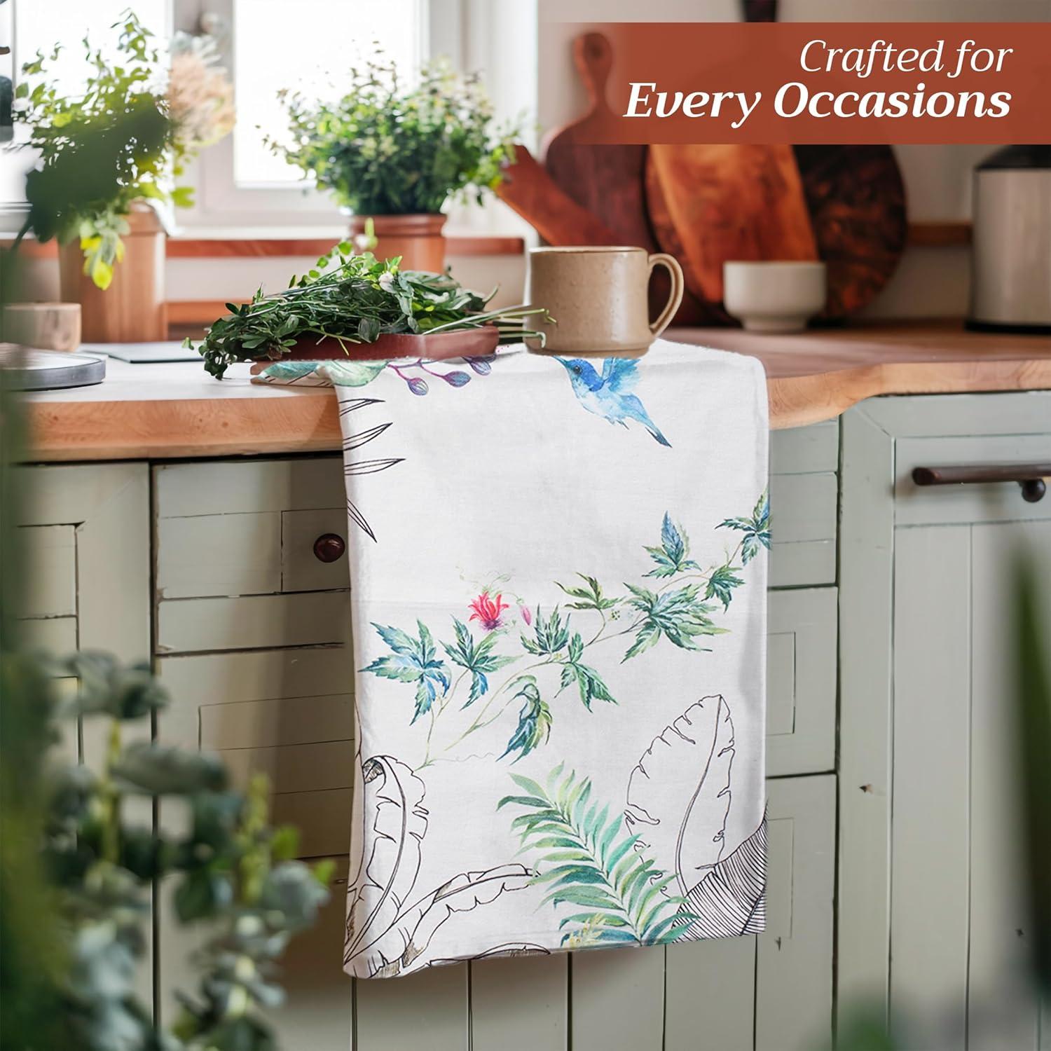 imageMaison d Hermine Kitchen Towels Set of 3 100 Cotton 20quot x 275quot Reusable Cloth Tea Dish Towels Absorbent with Hanging Loop for Kitchen Dining Thanksgiving Christmas Decorations Nila27  Tropiques