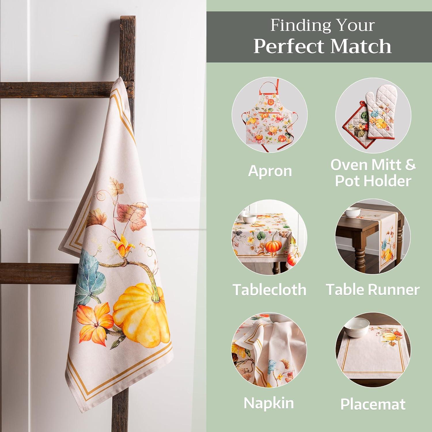 imageMaison d Hermine Kitchen Towels Set of 3 100 Cotton 20quot x 275quot Reusable Cloth Tea Dish Towels Absorbent with Hanging Loop for Kitchen Dining Thanksgiving Christmas Decorations Nila21  Potiron