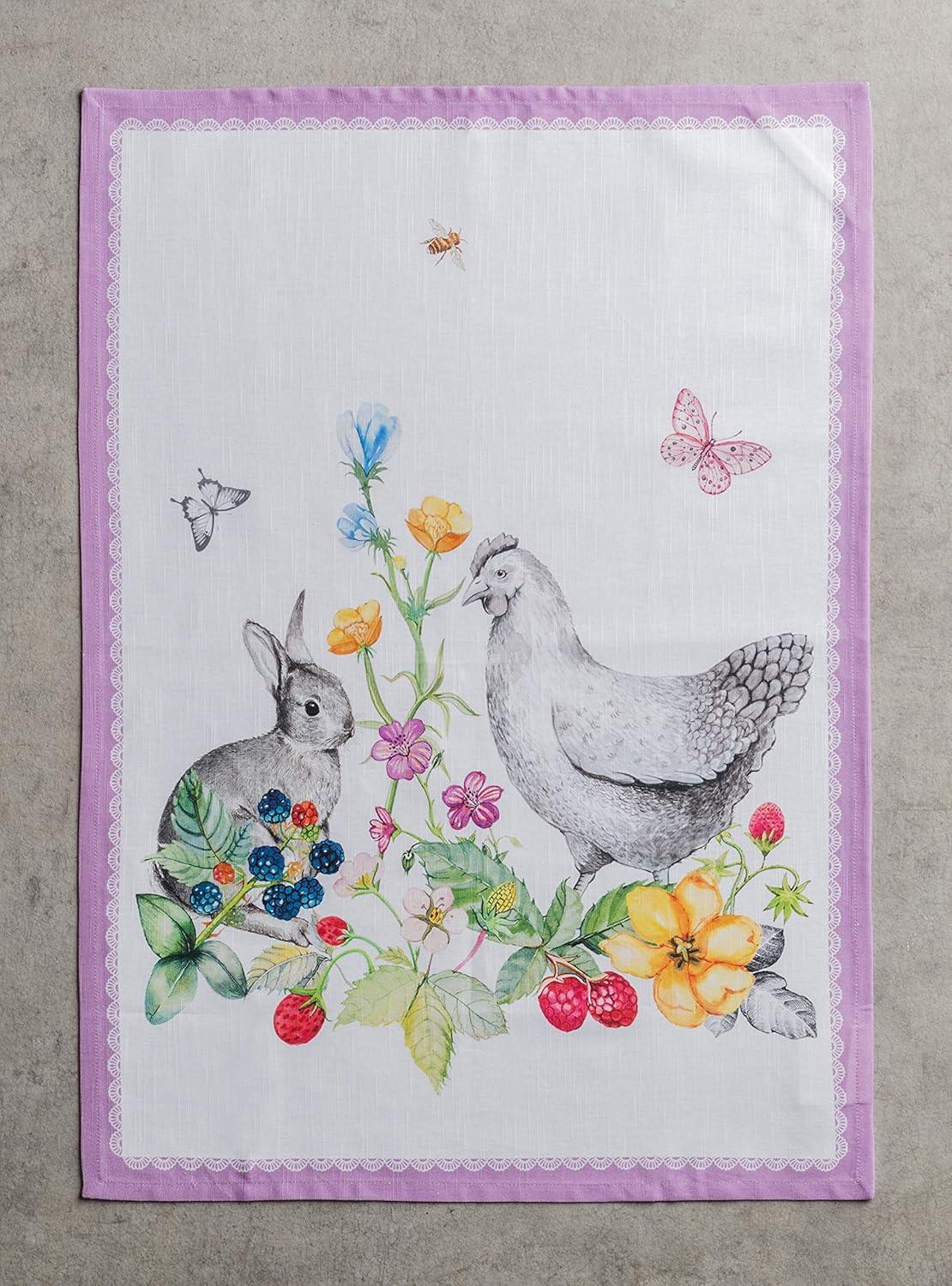 imageMaison d Hermine Kitchen Towels Set of 3 100 Cotton 20quot x 275quot Reusable Cloth Tea Dish Towels Absorbent with Hanging Loop for Kitchen Dining Thanksgiving Christmas Decorations Recolte05  Printemps