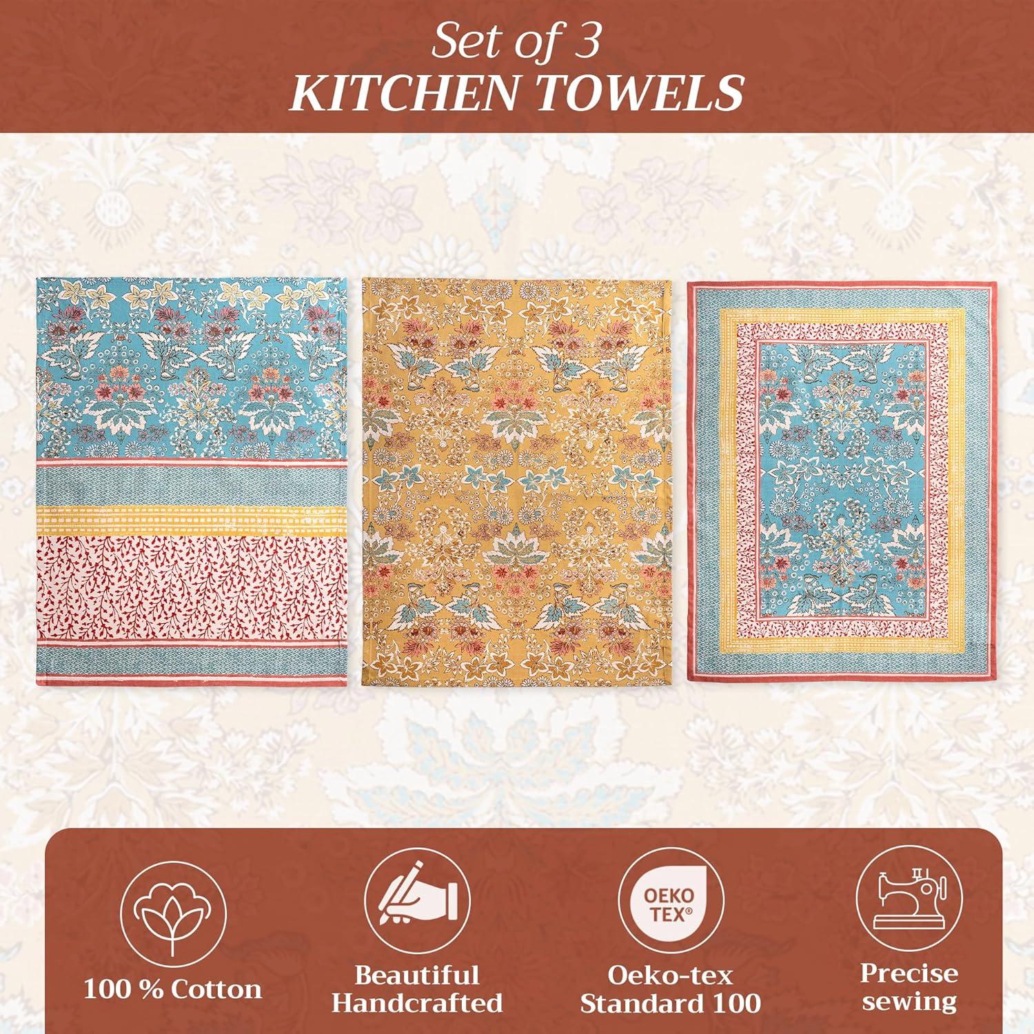 imageMaison d Hermine Kitchen Towels Set of 3 100 Cotton 20quot x 275quot Reusable Cloth Tea Dish Towels Absorbent with Hanging Loop for Kitchen Dining Thanksgiving Christmas Decorations Nila02  Marquise