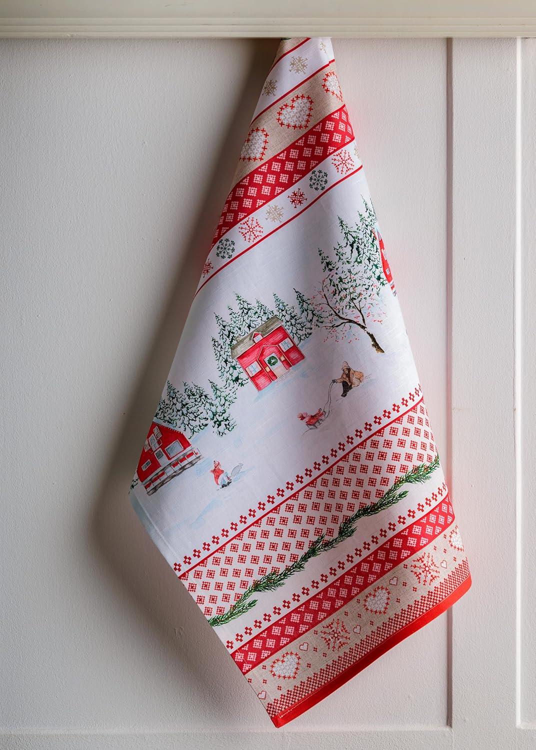 imageMaison d Hermine Kitchen Towels Set of 3 100 Cotton 20quot x 275quot Reusable Cloth Tea Dish Towels Absorbent with Hanging Loop for Kitchen Dining Thanksgiving Christmas Decorations Recolte28  Rural Christmas