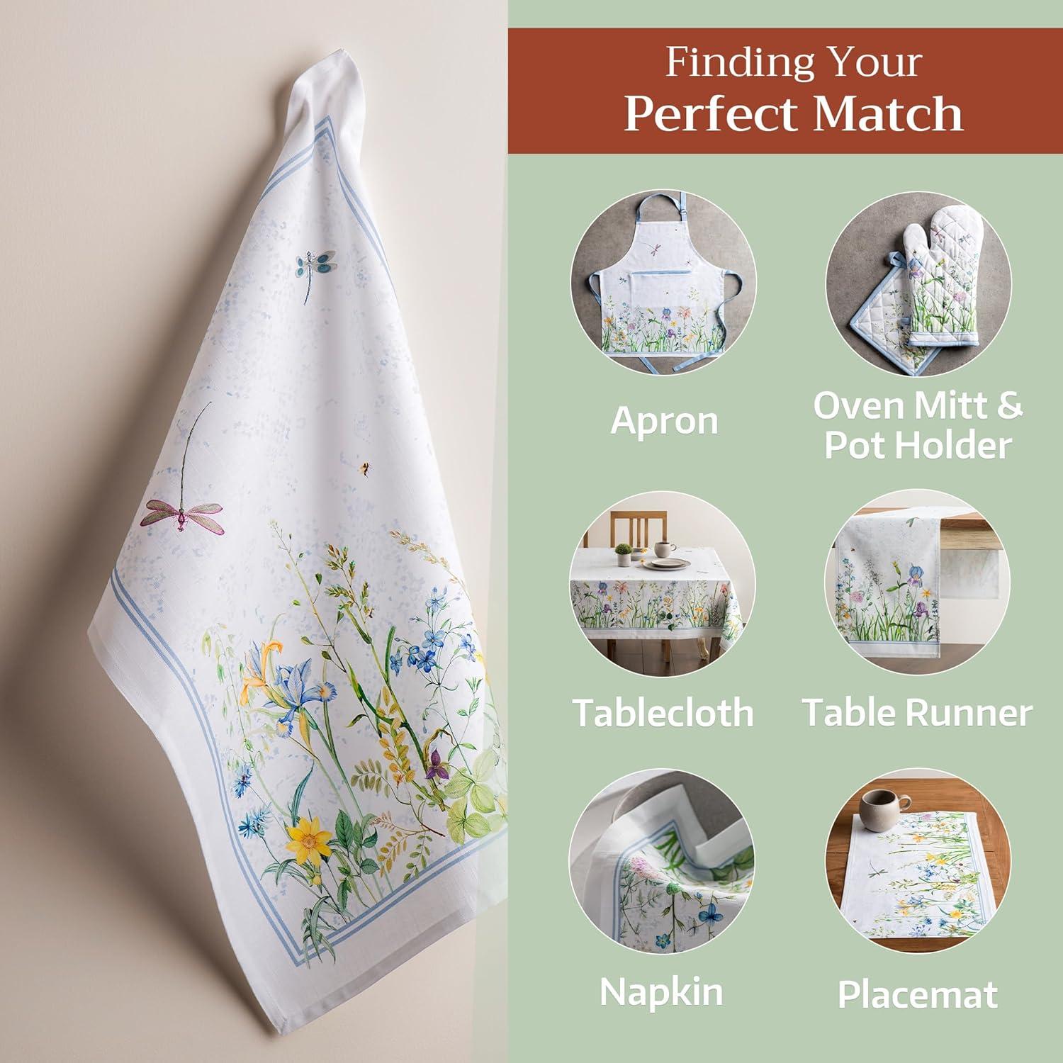 imageMaison d Hermine Kitchen Towels Set of 3 100 Cotton 20quot x 275quot Reusable Cloth Tea Dish Towels Absorbent with Hanging Loop for Kitchen Dining Thanksgiving Christmas Decorations Nila07  Fleurs De Mai