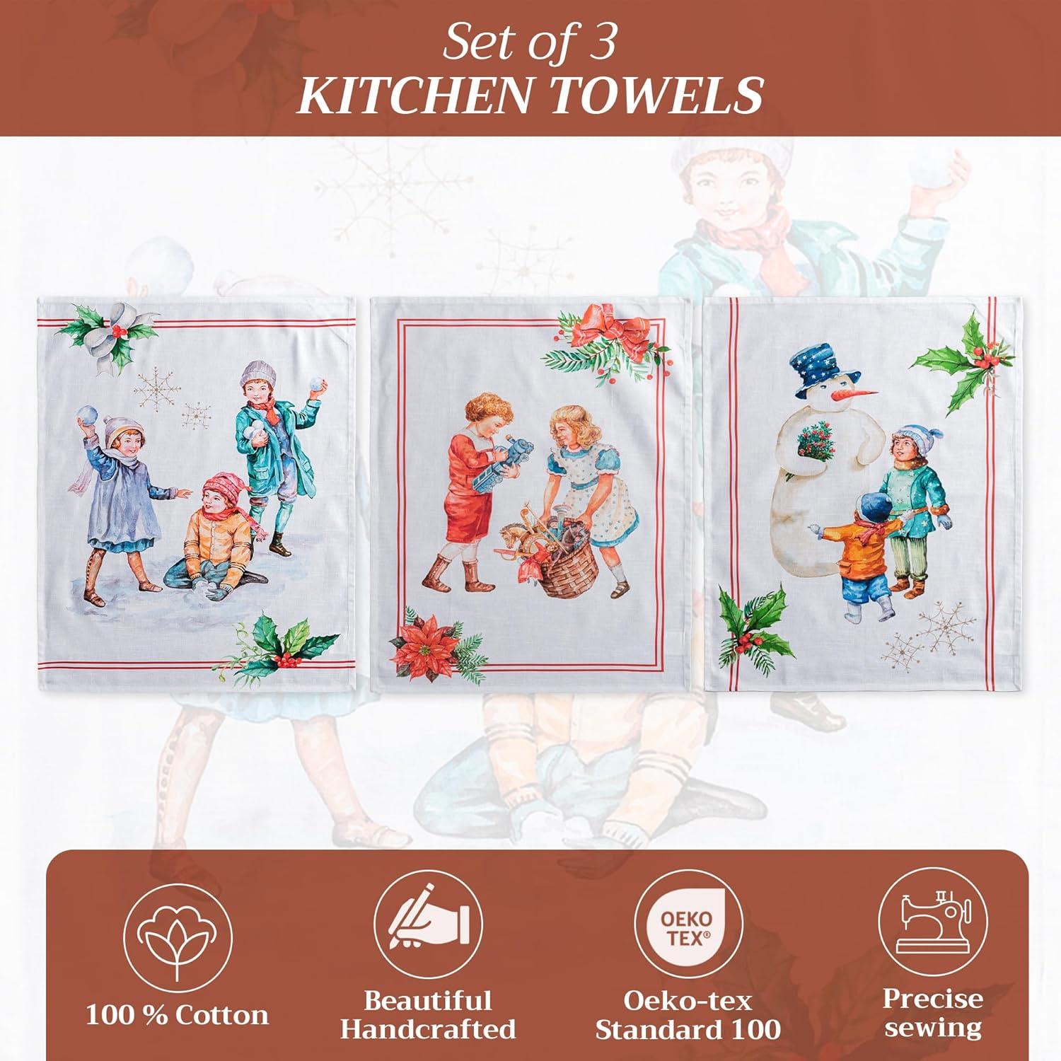 imageMaison d Hermine Kitchen Towels Set of 3 100 Cotton 20quot x 275quot Reusable Cloth Tea Dish Towels Absorbent with Hanging Loop for Kitchen Dining Thanksgiving Christmas Decorations Recolte09  Chromo