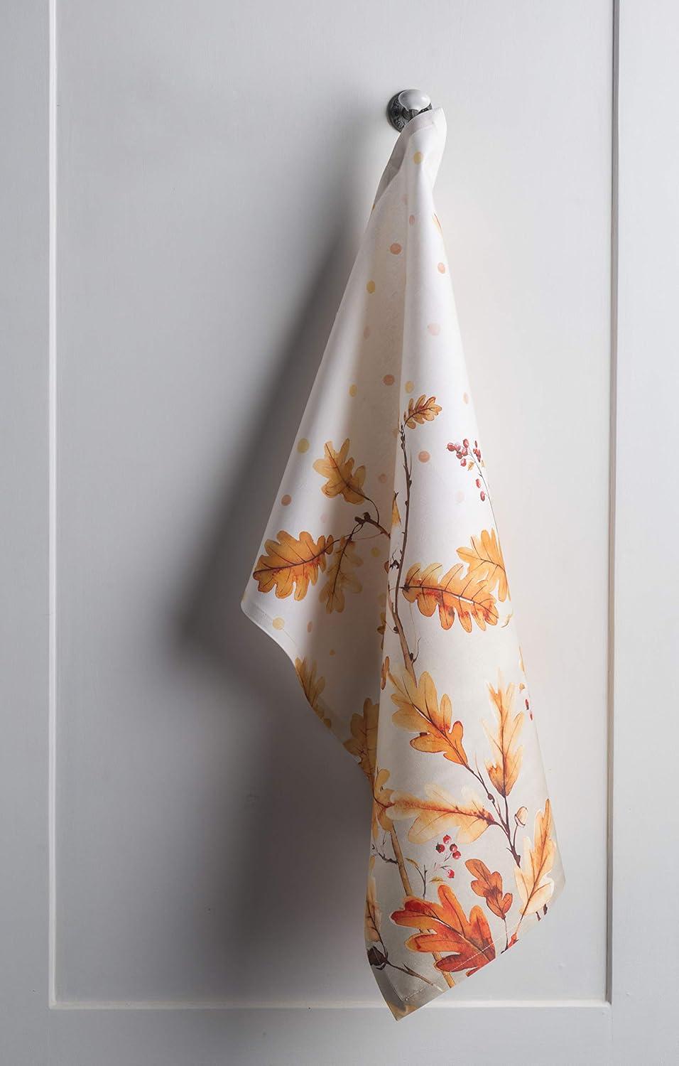 imageMaison d Hermine Kitchen Towels Set of 3 100 Cotton 20quot x 275quot Reusable Cloth Tea Dish Towels Absorbent with Hanging Loop for Kitchen Dining Thanksgiving Christmas Decorations Recolte16  Oak Leaves