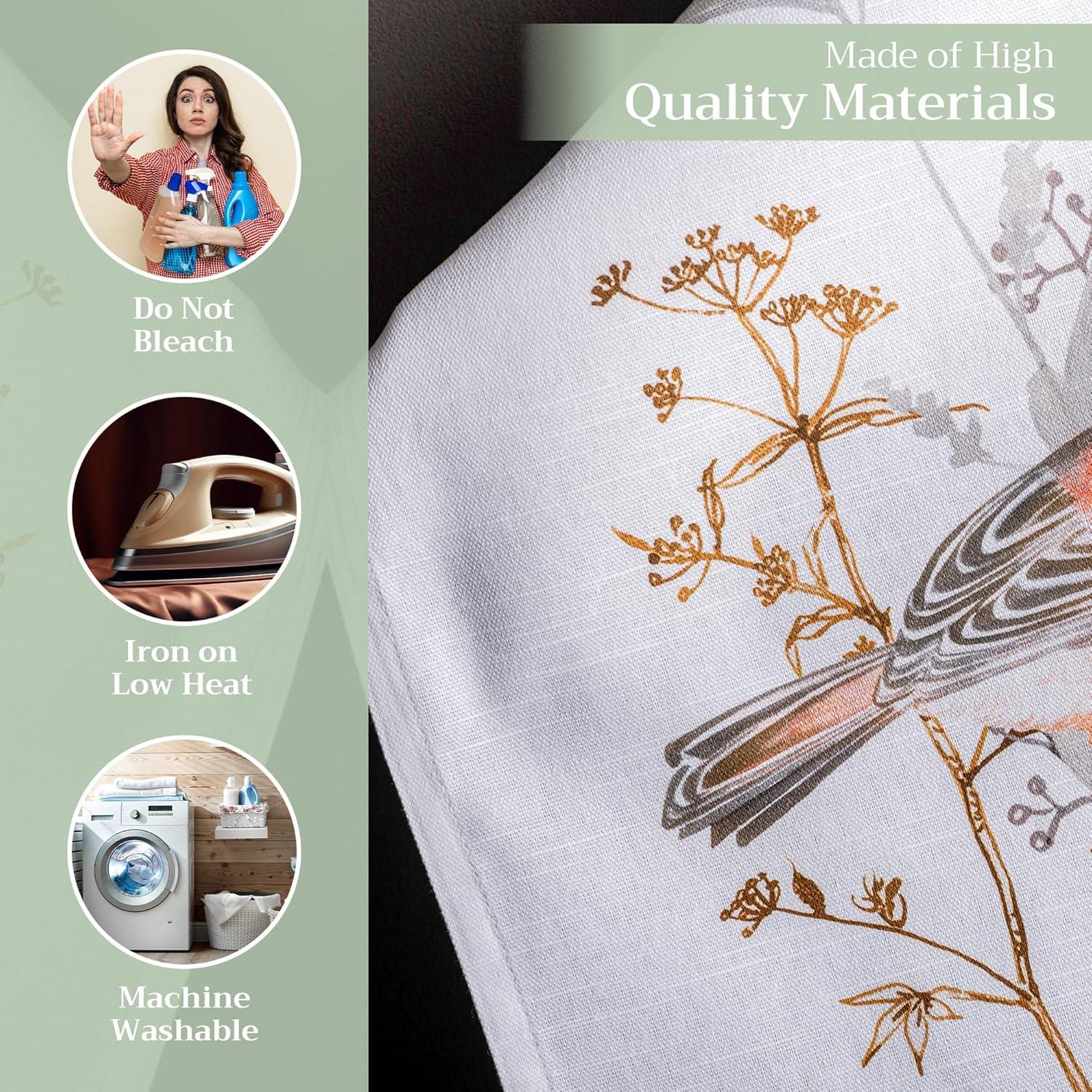 imageMaison d Hermine Kitchen Towels Set of 3 100 Cotton 20quot x 275quot Reusable Cloth Tea Dish Towels Absorbent with Hanging Loop for Kitchen Dining Thanksgiving Christmas Decorations Recolte23  Meadow Florals  Beige