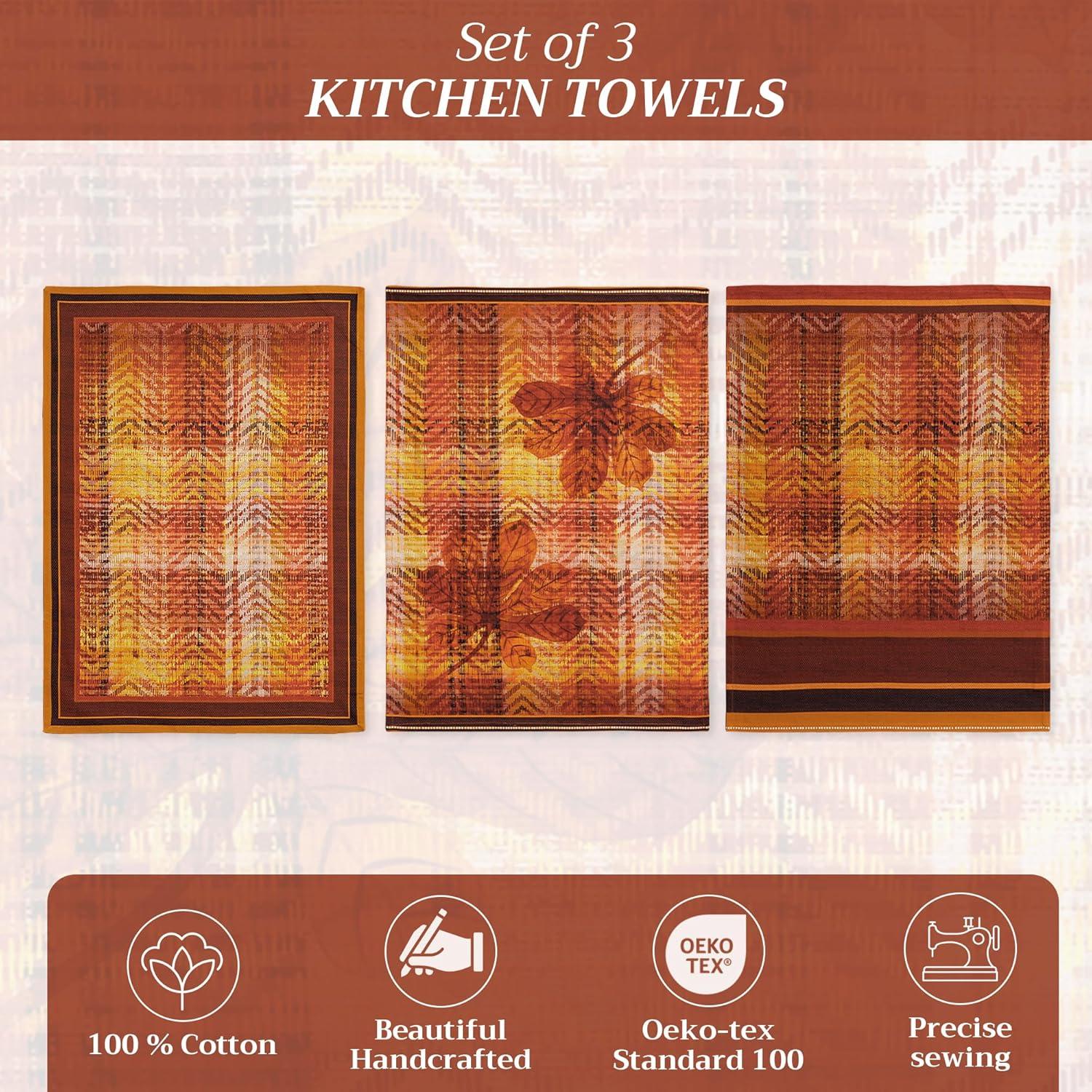 imageMaison d Hermine Kitchen Towels Set of 3 100 Cotton 20quot x 275quot Reusable Cloth Tea Dish Towels Absorbent with Hanging Loop for Kitchen Dining Thanksgiving Christmas Decorations Recolte11  Thanksgiving Tartan