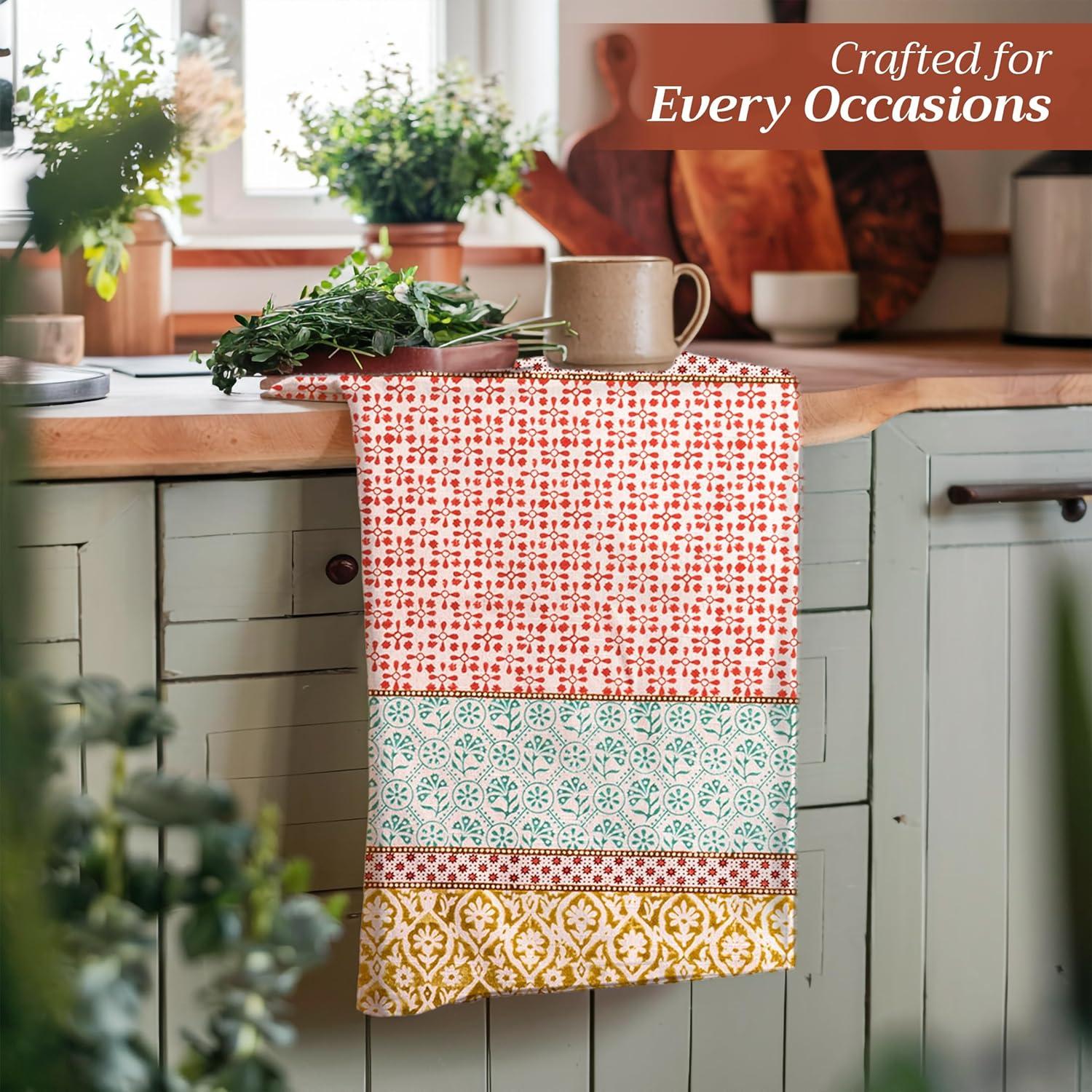 imageMaison d Hermine Kitchen Towels Set of 3 100 Cotton 20quot x 275quot Reusable Cloth Tea Dish Towels Absorbent with Hanging Loop for Kitchen Dining Thanksgiving Christmas Decorations Nila09  Provence