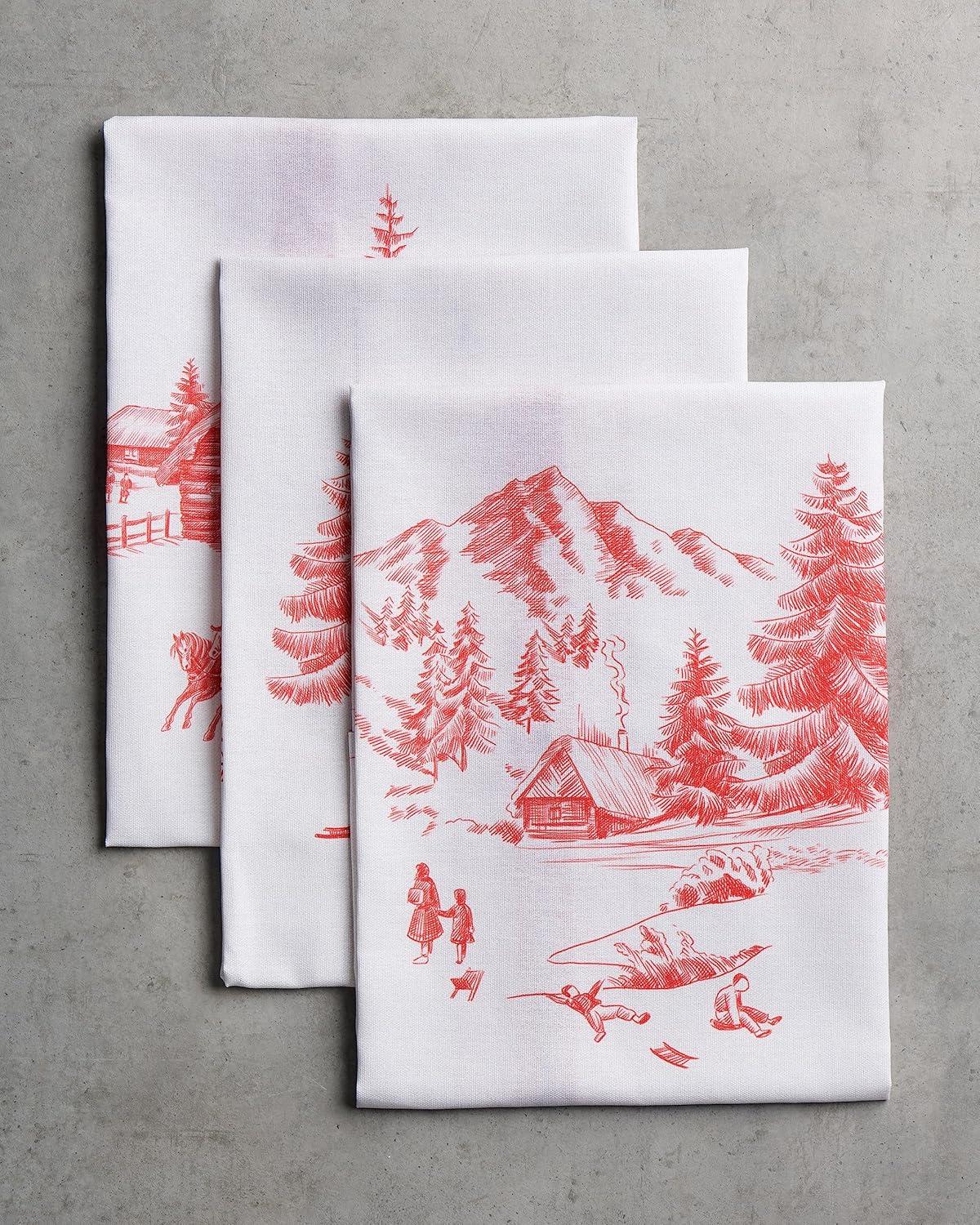 imageMaison d Hermine Kitchen Towels Set of 3 100 Cotton 20quot x 275quot Reusable Cloth Tea Dish Towels Absorbent with Hanging Loop for Kitchen Dining Thanksgiving Christmas Decorations Recolte30  Winter Jouy