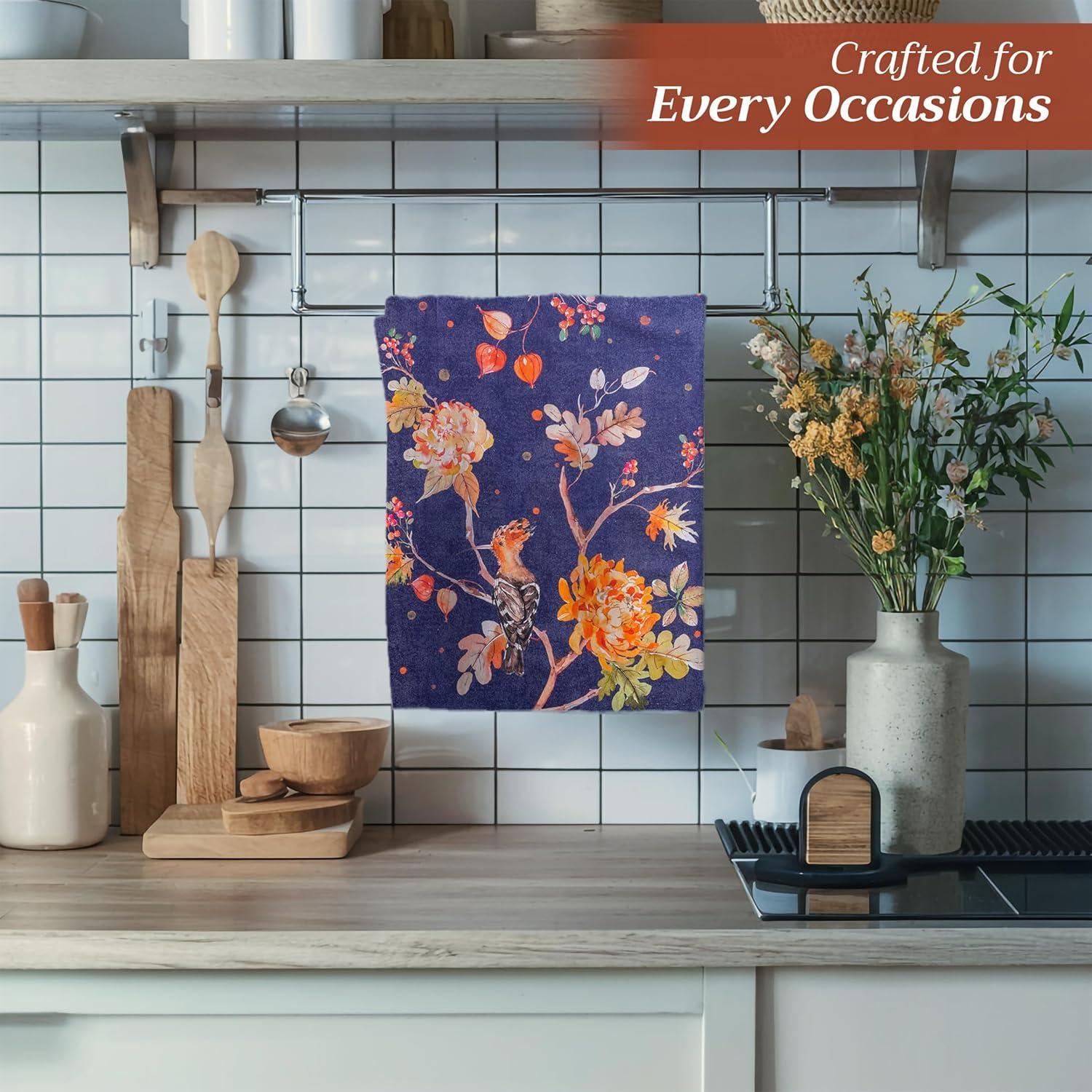 imageMaison d Hermine Kitchen Towels Set of 3 100 Cotton 20quot x 275quot Reusable Cloth Tea Dish Towels Absorbent with Hanging Loop for Kitchen Dining Thanksgiving Christmas Decorations Nila04  Kelim  Infinity