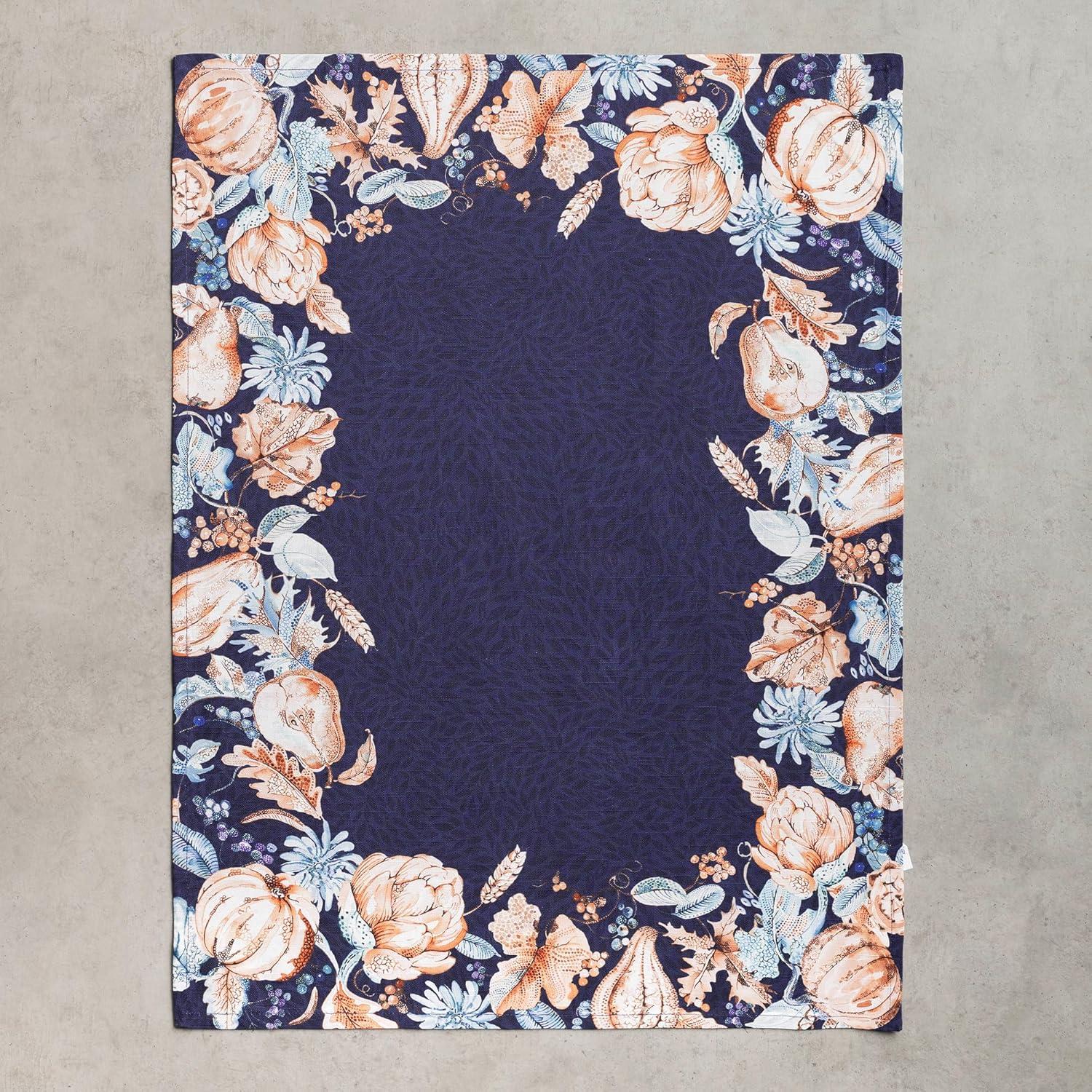 imageMaison d Hermine Kitchen Towels Set of 3 100 Cotton 20quot x 275quot Reusable Cloth Tea Dish Towels Absorbent with Hanging Loop for Kitchen Dining Thanksgiving Christmas Decorations Nila14  Pumpkin Blues