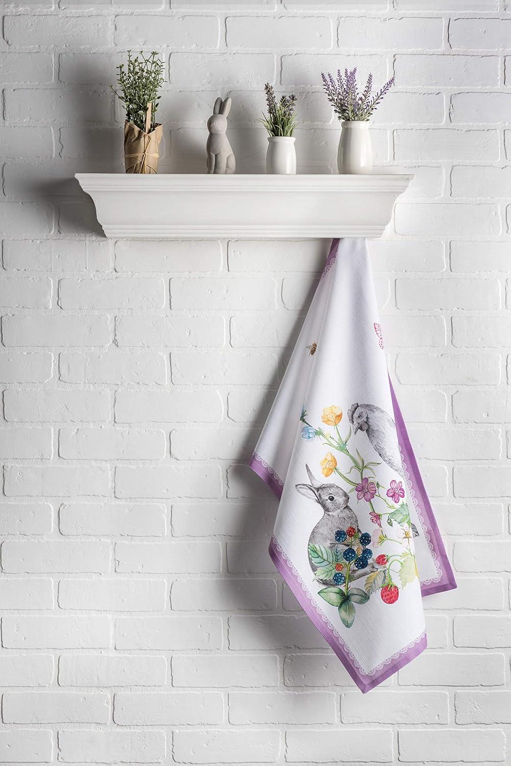 imageMaison d Hermine Kitchen Towels Set of 3 100 Cotton 20quot x 275quot Reusable Cloth Tea Dish Towels Absorbent with Hanging Loop for Kitchen Dining Thanksgiving Christmas Decorations Recolte05  Printemps