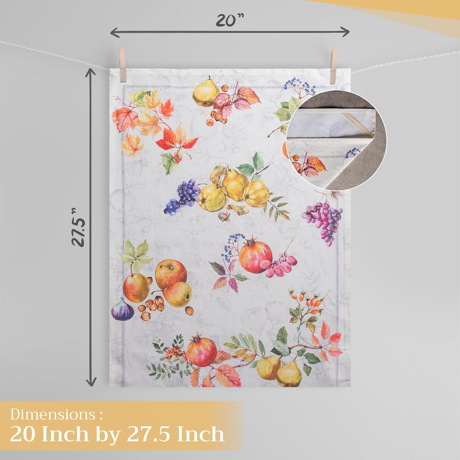 imageMaison d Hermine Kitchen Towels Set of 3 100 Cotton 20quot x 275quot Reusable Cloth Tea Dish Towels Absorbent with Hanging Loop for Kitchen Dining Thanksgiving Christmas Decorations Recolte14  Fruit Dhiver