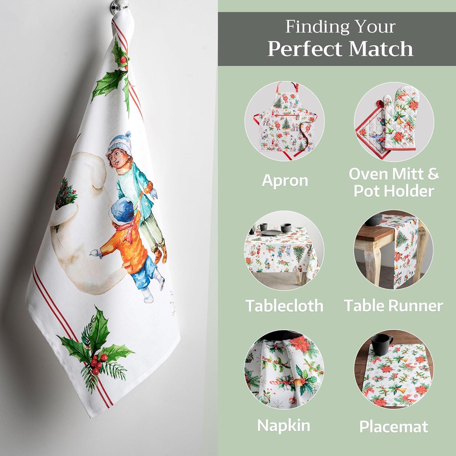 imageMaison d Hermine Kitchen Towels Set of 3 100 Cotton 20quot x 275quot Reusable Cloth Tea Dish Towels Absorbent with Hanging Loop for Kitchen Dining Thanksgiving Christmas Decorations Recolte09  Chromo