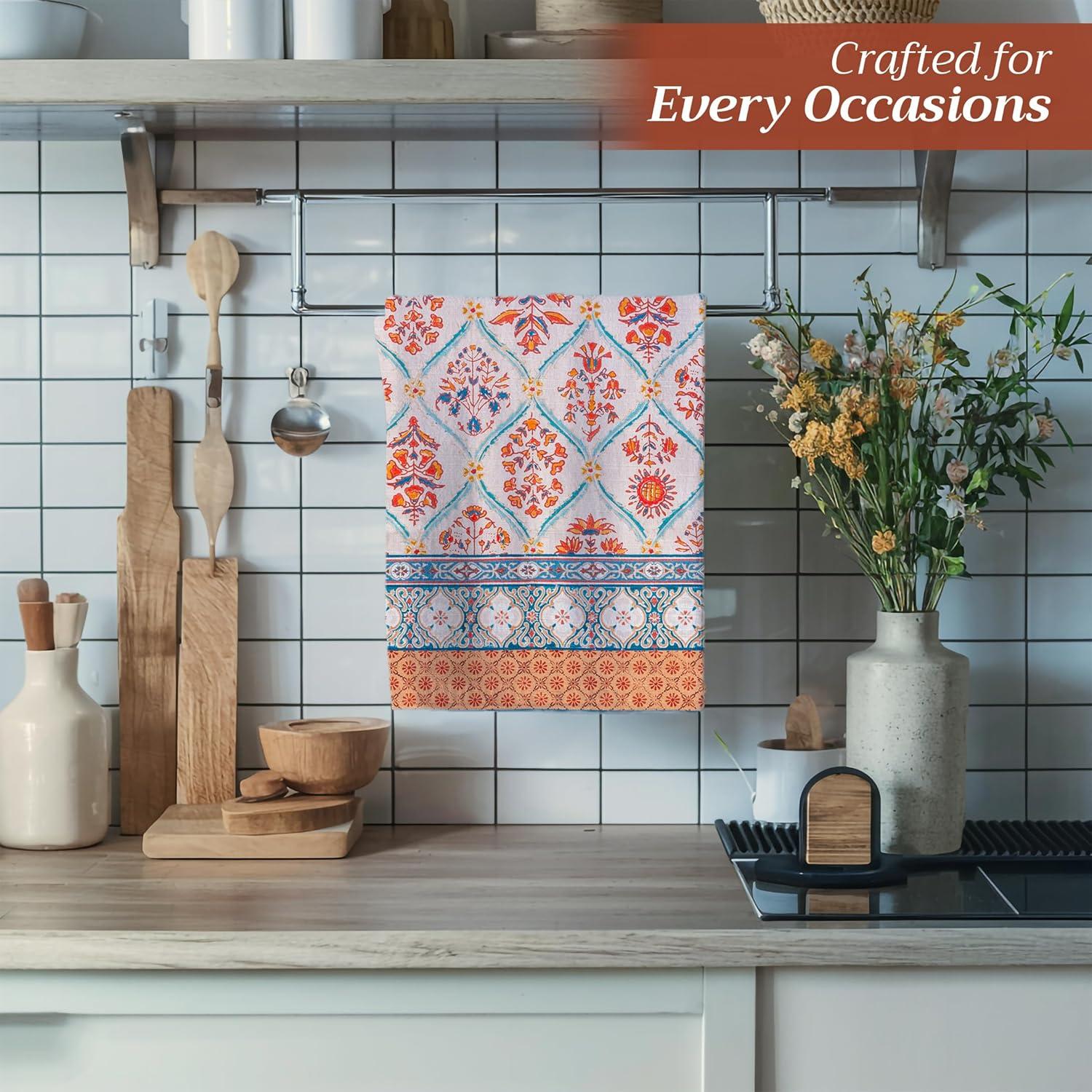 imageMaison d Hermine Kitchen Towels Set of 3 100 Cotton 20quot x 275quot Reusable Cloth Tea Dish Towels Absorbent with Hanging Loop for Kitchen Dining Thanksgiving Christmas Decorations Nila20  Romane