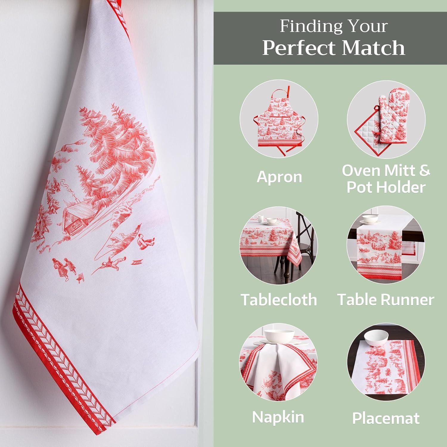 imageMaison d Hermine Kitchen Towels Set of 3 100 Cotton 20quot x 275quot Reusable Cloth Tea Dish Towels Absorbent with Hanging Loop for Kitchen Dining Thanksgiving Christmas Decorations Recolte30  Winter Jouy