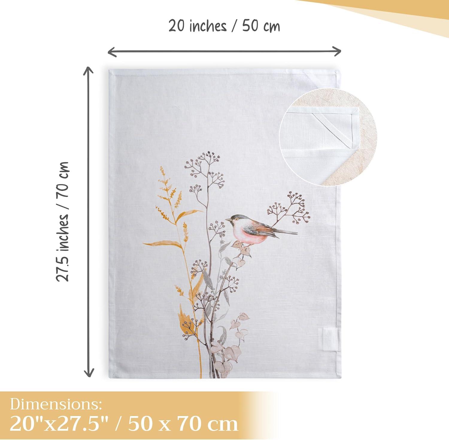 imageMaison d Hermine Kitchen Towels Set of 3 100 Cotton 20quot x 275quot Reusable Cloth Tea Dish Towels Absorbent with Hanging Loop for Kitchen Dining Thanksgiving Christmas Decorations Recolte23  Meadow Florals  Beige