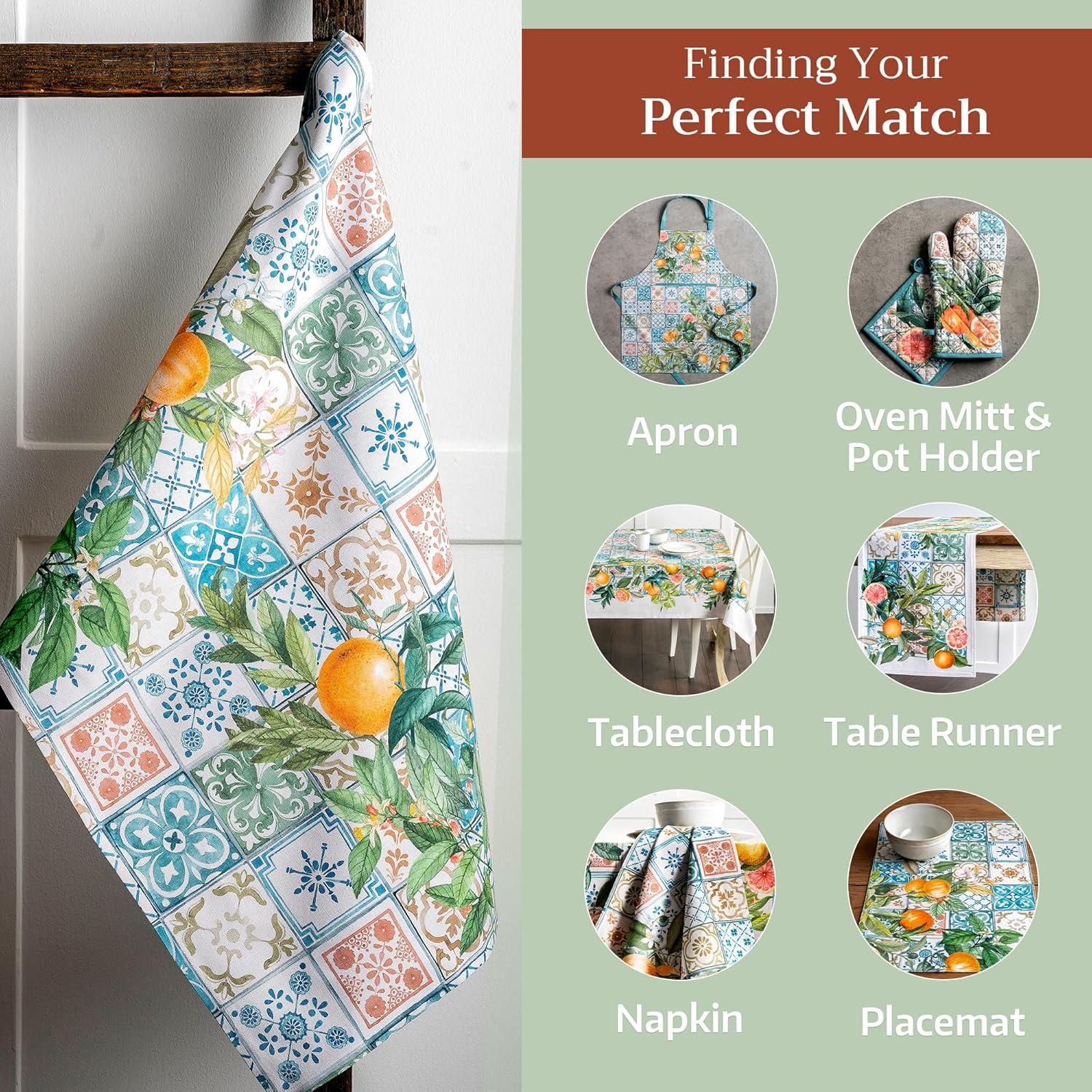 imageMaison d Hermine Kitchen Towels Set of 3 100 Cotton 20quot x 275quot Reusable Cloth Tea Dish Towels Absorbent with Hanging Loop for Kitchen Dining Thanksgiving Christmas Decorations Nila22  Agrume