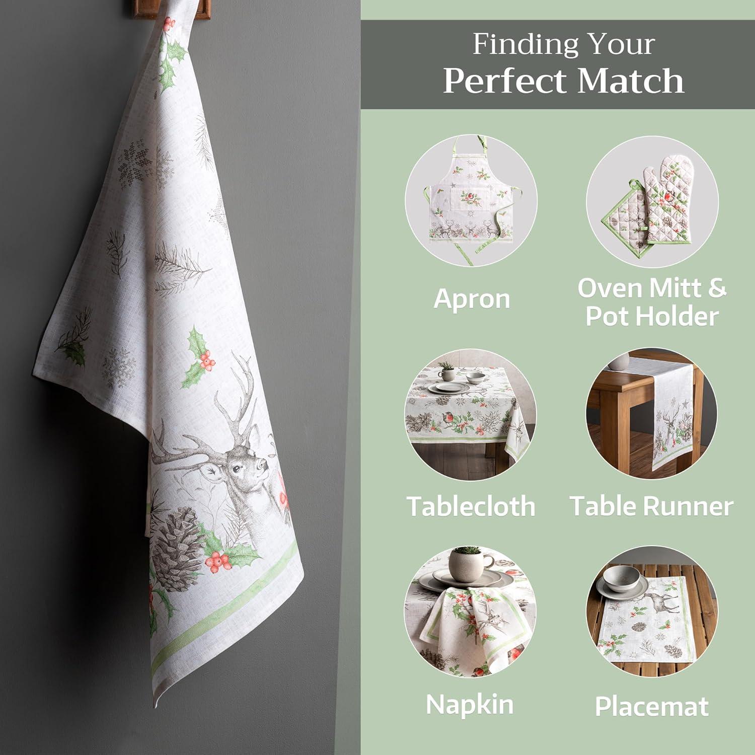 imageMaison d Hermine Kitchen Towels Set of 3 100 Cotton 20quot x 275quot Reusable Cloth Tea Dish Towels Absorbent with Hanging Loop for Kitchen Dining Thanksgiving Christmas Decorations Recolte20  Christmas Dew