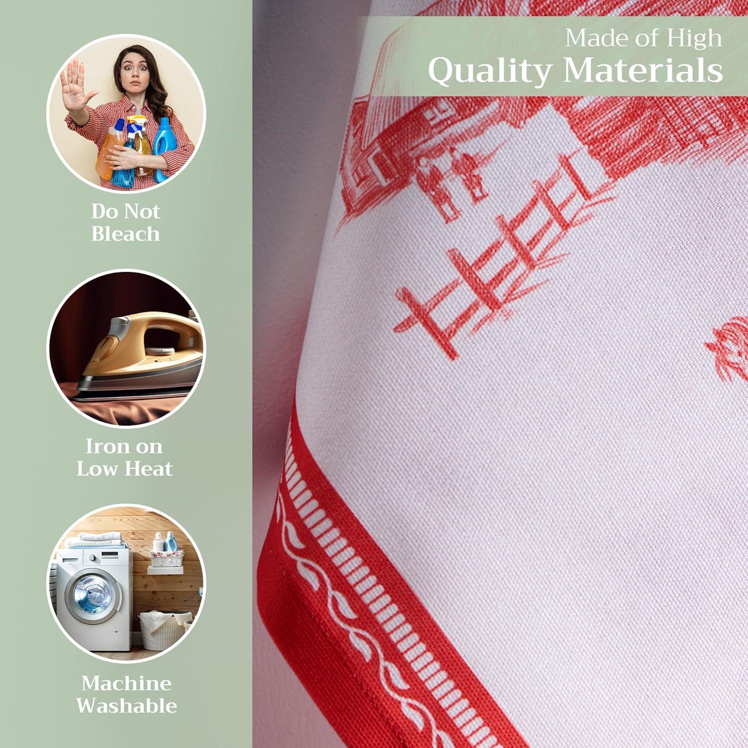 imageMaison d Hermine Kitchen Towels Set of 3 100 Cotton 20quot x 275quot Reusable Cloth Tea Dish Towels Absorbent with Hanging Loop for Kitchen Dining Thanksgiving Christmas Decorations Recolte30  Winter Jouy