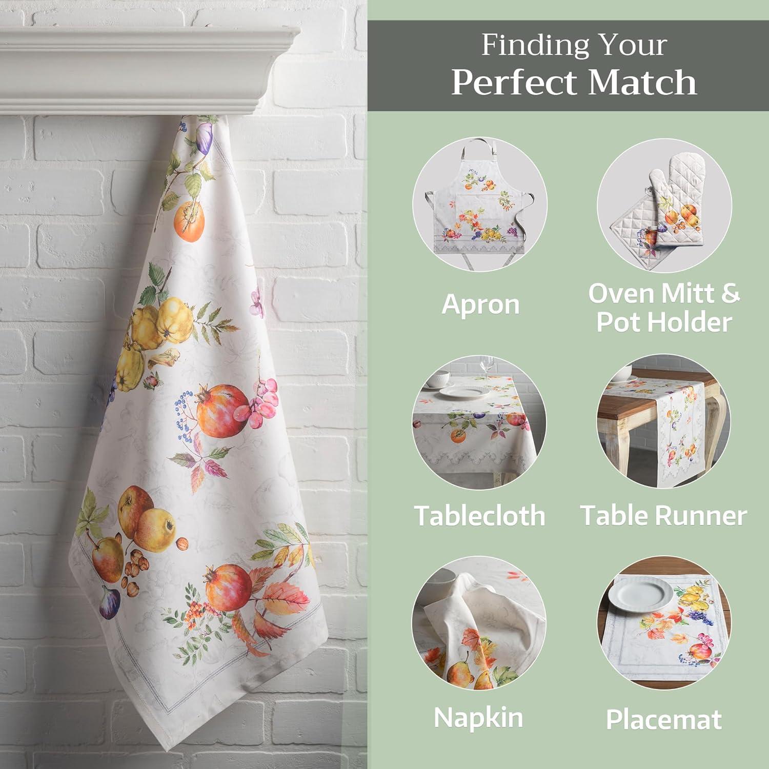 imageMaison d Hermine Kitchen Towels Set of 3 100 Cotton 20quot x 275quot Reusable Cloth Tea Dish Towels Absorbent with Hanging Loop for Kitchen Dining Thanksgiving Christmas Decorations Recolte14  Fruit Dhiver