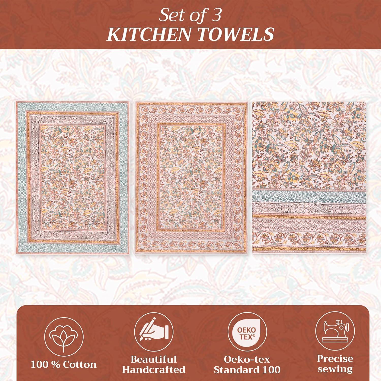 imageMaison d Hermine Kitchen Towels Set of 3 100 Cotton 20quot x 275quot Reusable Cloth Tea Dish Towels Absorbent with Hanging Loop for Kitchen Dining Thanksgiving Christmas Decorations Nila12  Nila