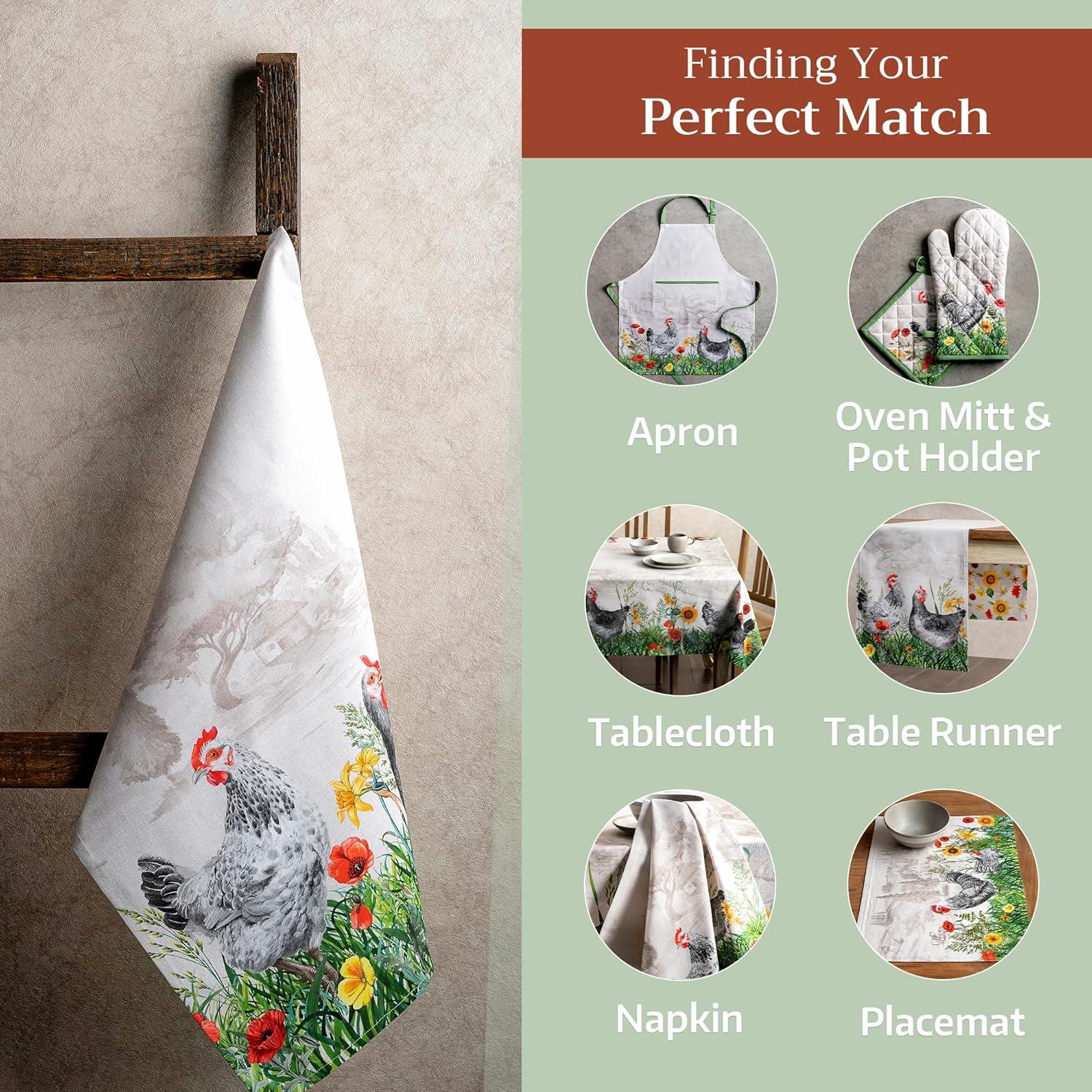 imageMaison d Hermine Kitchen Towels Set of 3 100 Cotton 20quot x 275quot Reusable Cloth Tea Dish Towels Absorbent with Hanging Loop for Kitchen Dining Thanksgiving Christmas Decorations Recolte03  Basse Cour