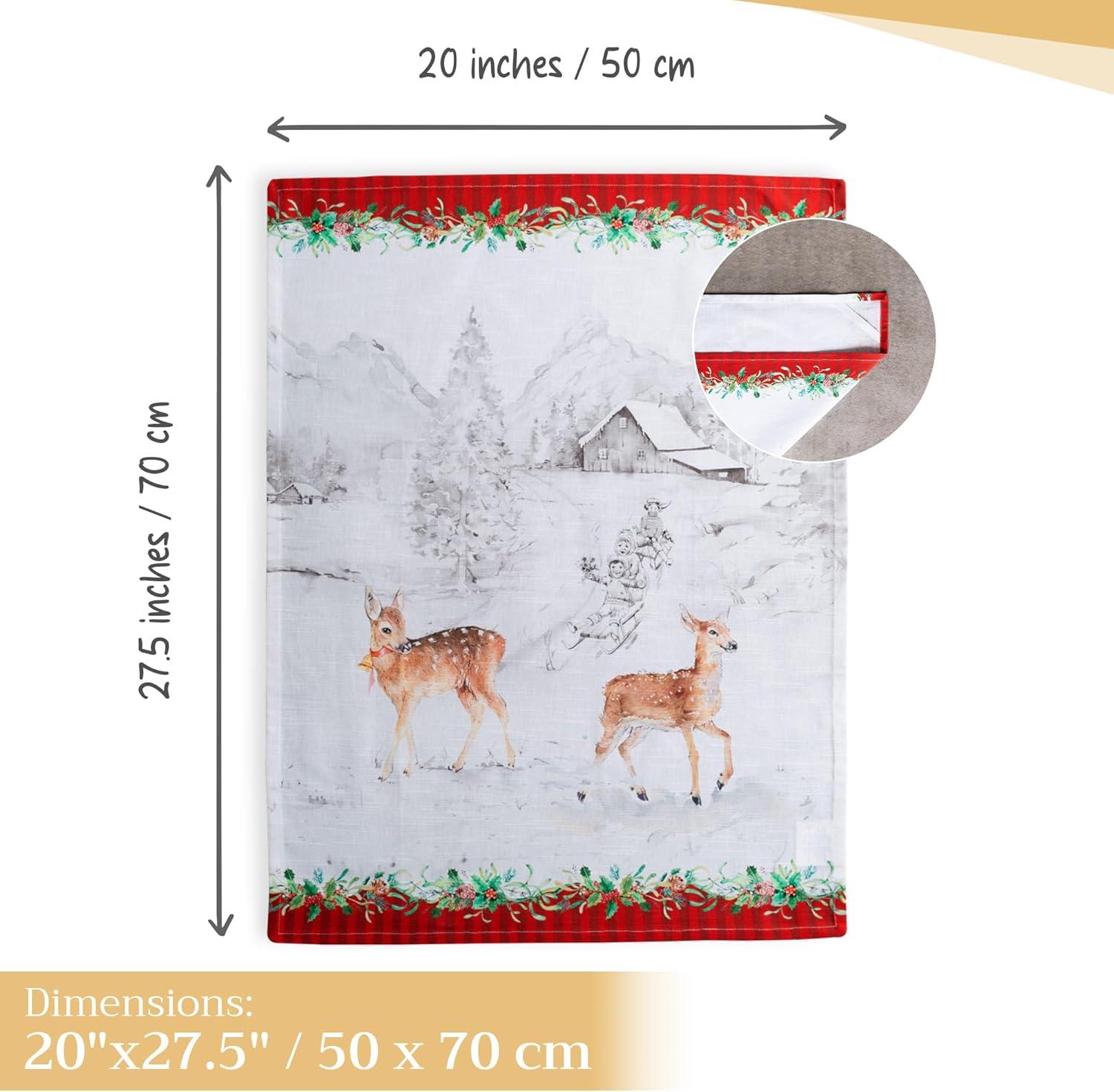 imageMaison d Hermine Kitchen Towels Set of 3 100 Cotton 20quot x 275quot Reusable Cloth Tea Dish Towels Absorbent with Hanging Loop for Kitchen Dining Thanksgiving Christmas Decorations Recolte25  Christmas Tradition