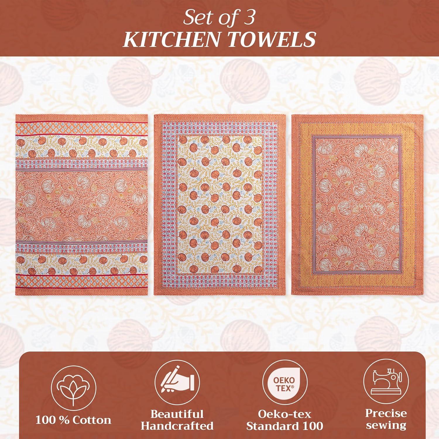 imageMaison d Hermine Kitchen Towels Set of 3 100 Cotton 20quot x 275quot Reusable Cloth Tea Dish Towels Absorbent with Hanging Loop for Kitchen Dining Thanksgiving Christmas Decorations Nila11  Harvest Festival