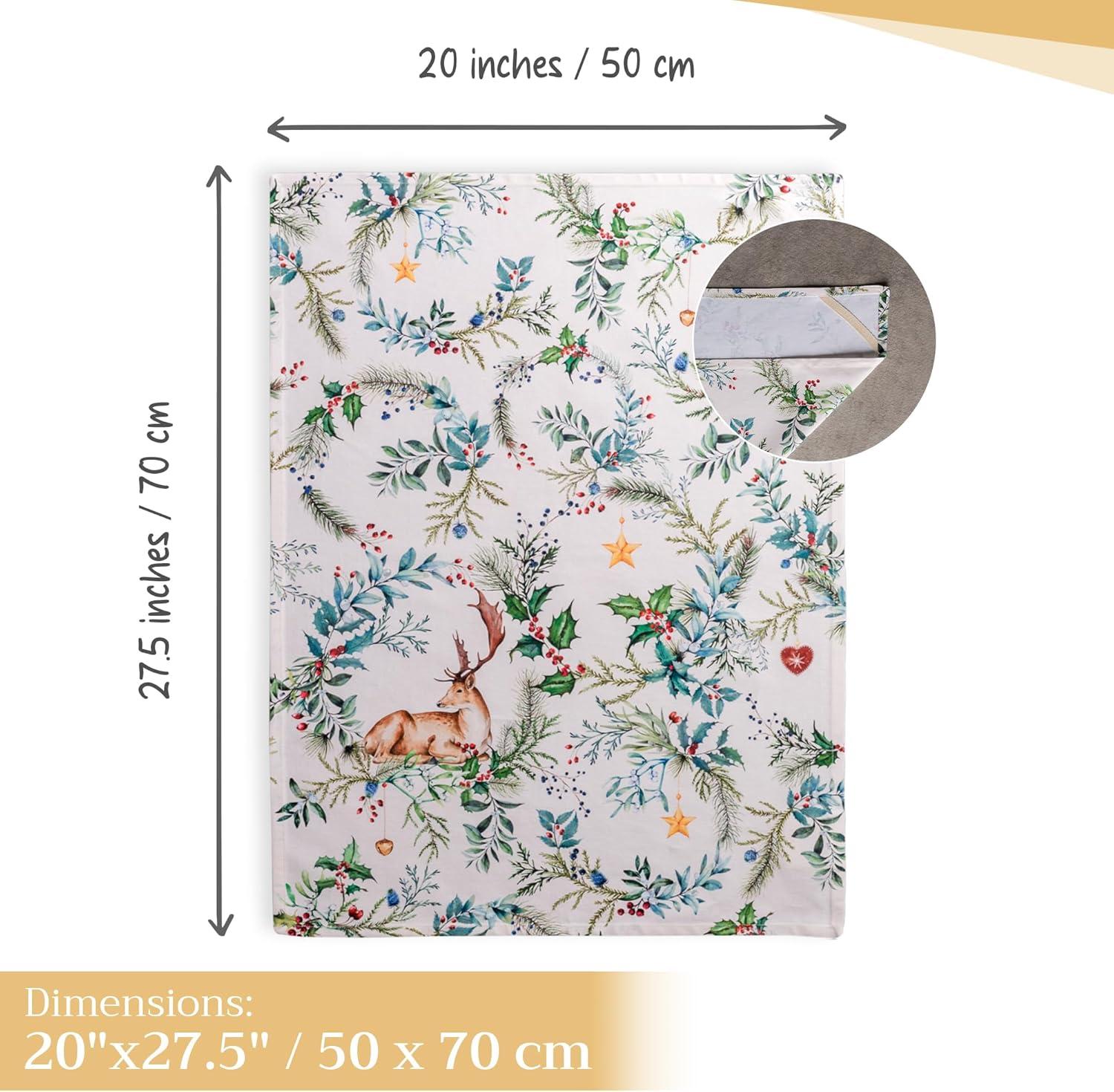 imageMaison d Hermine Kitchen Towels Set of 3 100 Cotton 20quot x 275quot Reusable Cloth Tea Dish Towels Absorbent with Hanging Loop for Kitchen Dining Thanksgiving Christmas Decorations Nila06  Holly Time