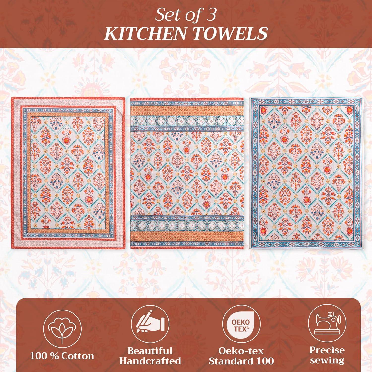 imageMaison d Hermine Kitchen Towels Set of 3 100 Cotton 20quot x 275quot Reusable Cloth Tea Dish Towels Absorbent with Hanging Loop for Kitchen Dining Thanksgiving Christmas Decorations Nila20  Romane