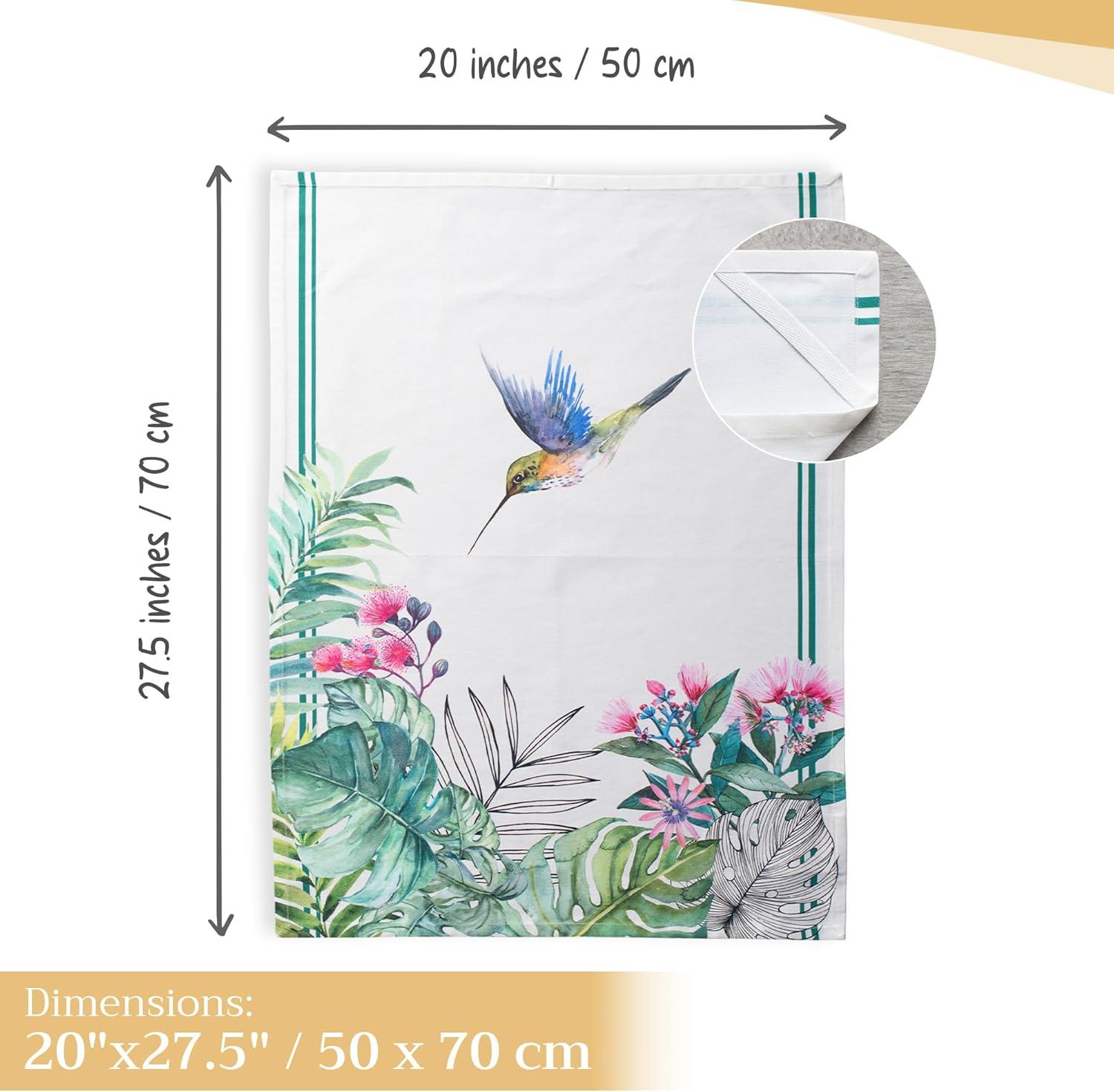 imageMaison d Hermine Kitchen Towels Set of 3 100 Cotton 20quot x 275quot Reusable Cloth Tea Dish Towels Absorbent with Hanging Loop for Kitchen Dining Thanksgiving Christmas Decorations Nila27  Tropiques