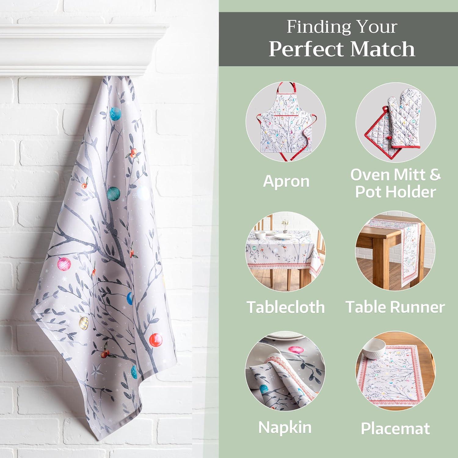 imageMaison d Hermine Kitchen Towels Set of 3 100 Cotton 20quot x 275quot Reusable Cloth Tea Dish Towels Absorbent with Hanging Loop for Kitchen Dining Thanksgiving Christmas Decorations Nila16  Fairy Christmas