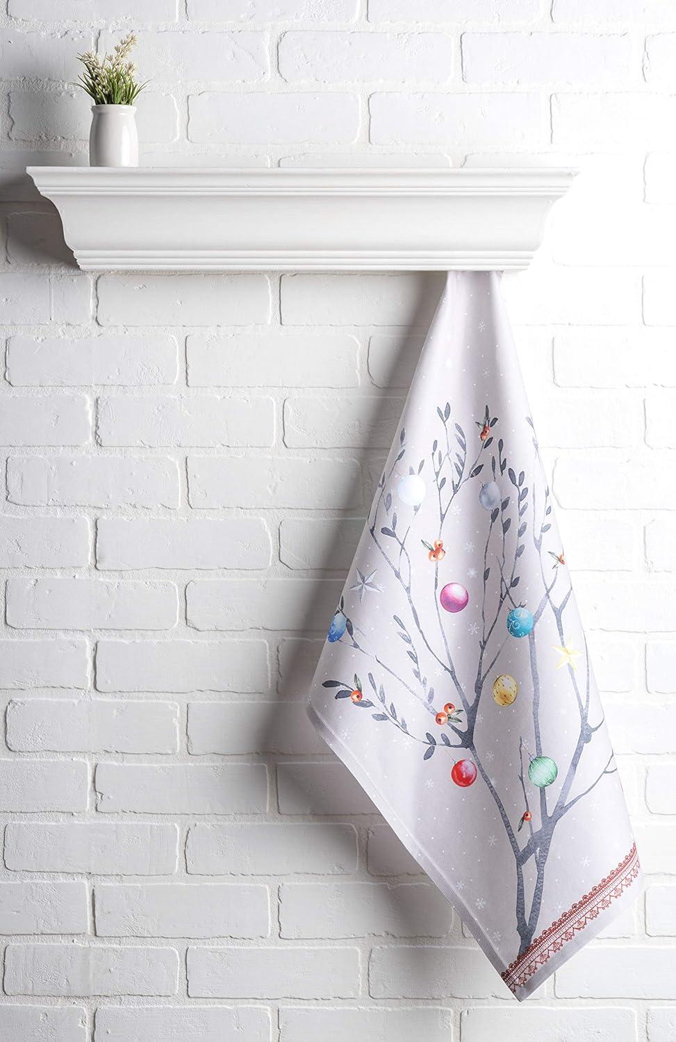 imageMaison d Hermine Kitchen Towels Set of 3 100 Cotton 20quot x 275quot Reusable Cloth Tea Dish Towels Absorbent with Hanging Loop for Kitchen Dining Thanksgiving Christmas Decorations Nila16  Fairy Christmas