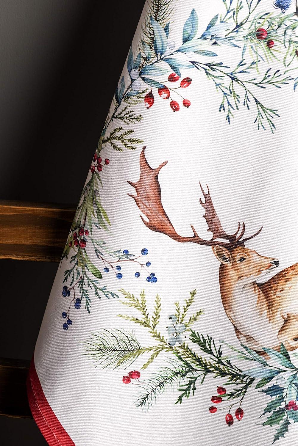 imageMaison d Hermine Kitchen Towels Set of 3 100 Cotton 20quot x 275quot Reusable Cloth Tea Dish Towels Absorbent with Hanging Loop for Kitchen Dining Thanksgiving Christmas Decorations Nila06  Holly Time