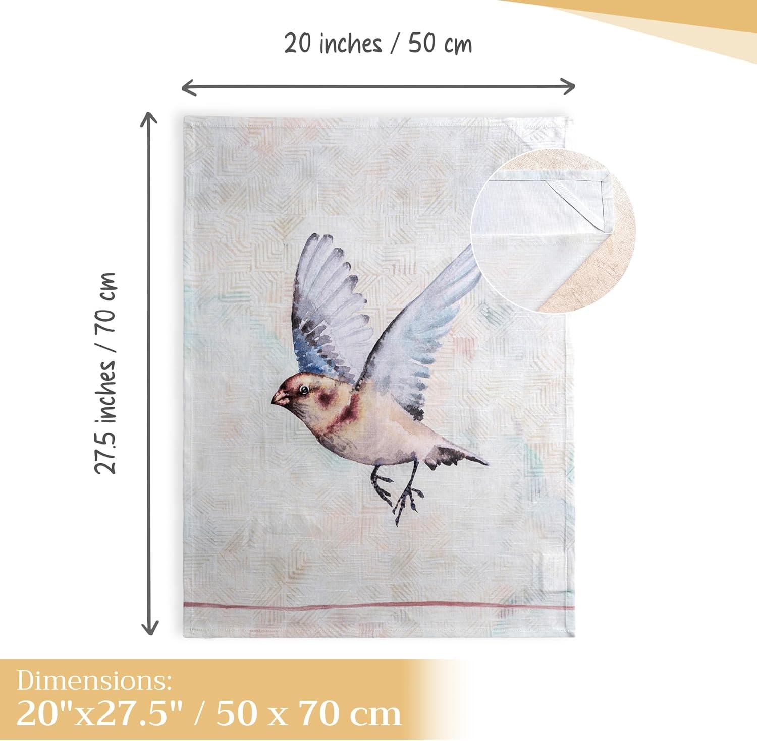 imageMaison d Hermine Kitchen Towels Set of 3 100 Cotton 20quot x 275quot Reusable Cloth Tea Dish Towels Absorbent with Hanging Loop for Kitchen Dining Thanksgiving Christmas Decorations Recolte27  Flying Birds