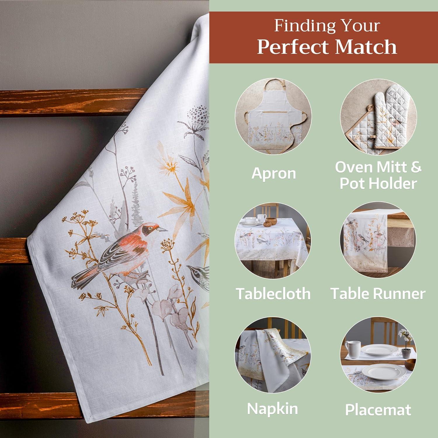 imageMaison d Hermine Kitchen Towels Set of 3 100 Cotton 20quot x 275quot Reusable Cloth Tea Dish Towels Absorbent with Hanging Loop for Kitchen Dining Thanksgiving Christmas Decorations Recolte23  Meadow Florals  Beige