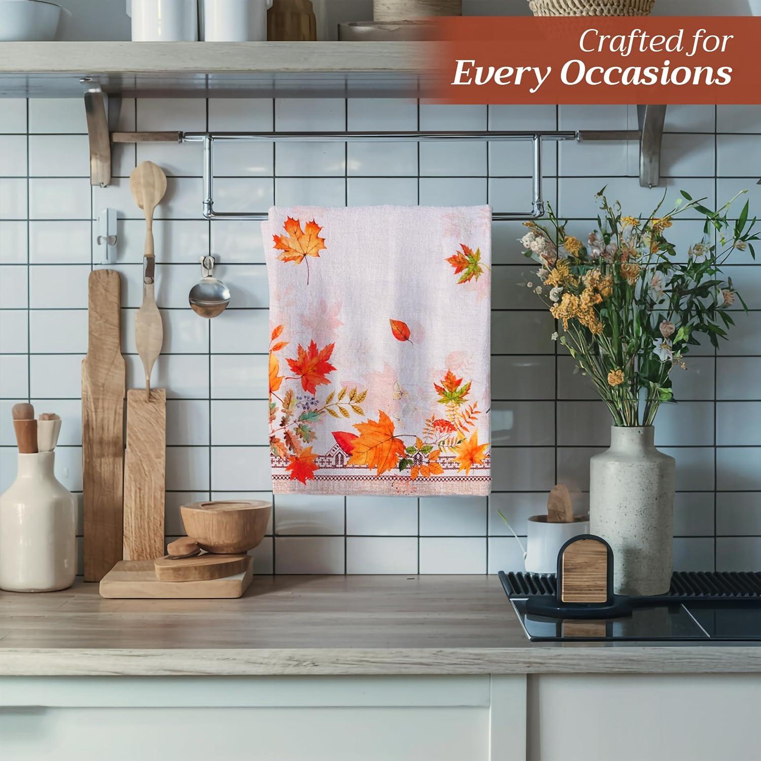 imageMaison d Hermine Kitchen Towels Set of 3 100 Cotton 20quot x 275quot Reusable Cloth Tea Dish Towels Absorbent with Hanging Loop for Kitchen Dining Thanksgiving Christmas Decorations Recolte21  Amarante