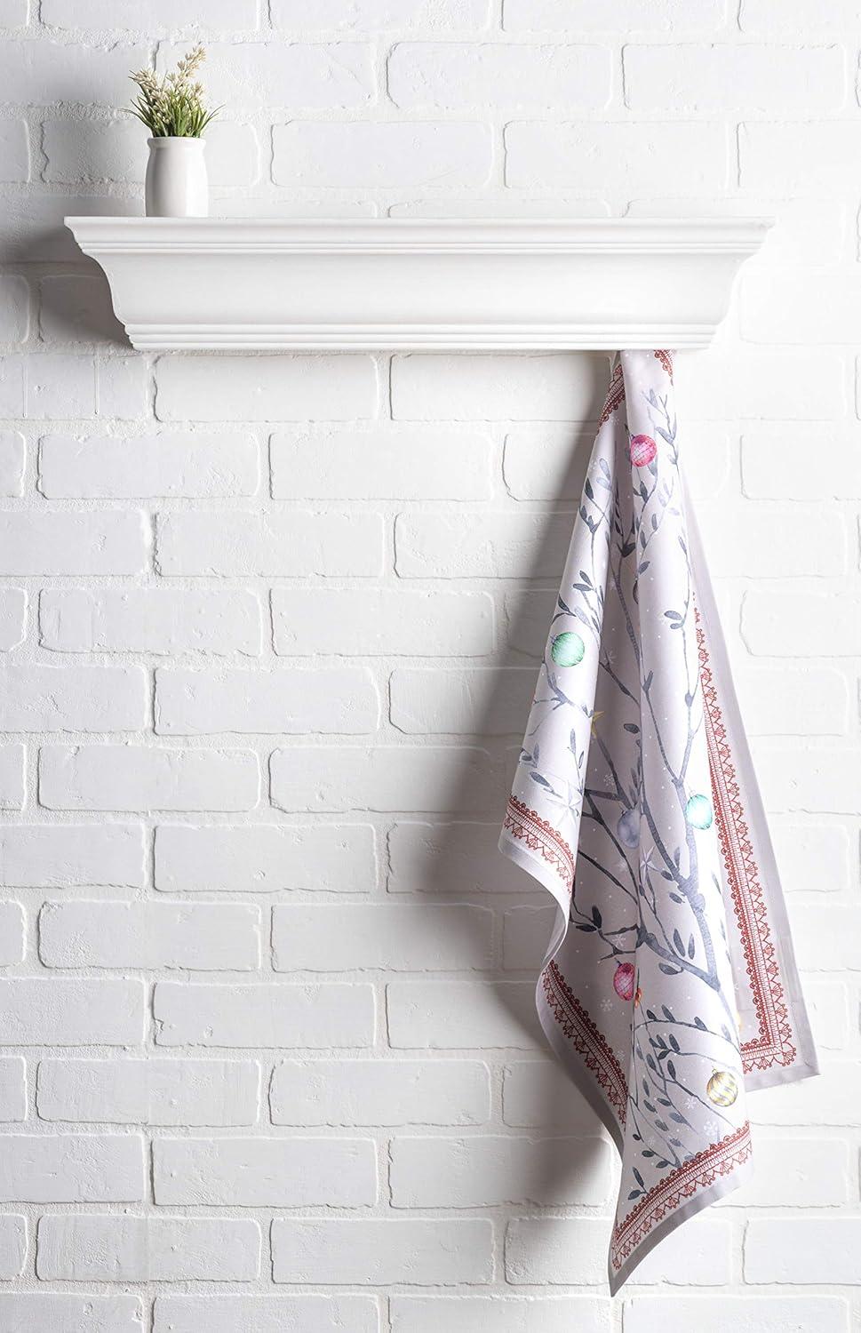 imageMaison d Hermine Kitchen Towels Set of 3 100 Cotton 20quot x 275quot Reusable Cloth Tea Dish Towels Absorbent with Hanging Loop for Kitchen Dining Thanksgiving Christmas Decorations Nila16  Fairy Christmas