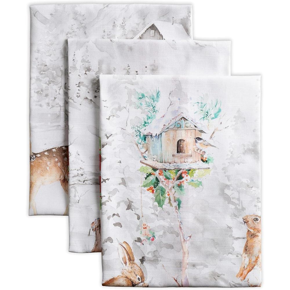 imageMaison d Hermine Kitchen Towels Set of 3 100 Cotton 20quot x 275quot Reusable Cloth Tea Dish Towels Absorbent with Hanging Loop for Kitchen Dining Thanksgiving Christmas Decorations Recolte25  Christmas Tradition