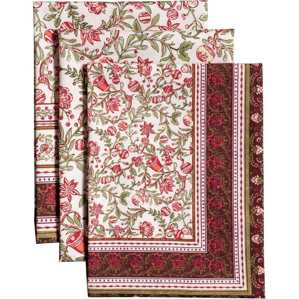 imageMaison d Hermine Kitchen Towels Set of 3 100 Cotton 20quot x 275quot Reusable Cloth Tea Dish Towels Absorbent with Hanging Loop for Kitchen Dining Thanksgiving Christmas Decorations Recolte13  Reveillon Au Jardin