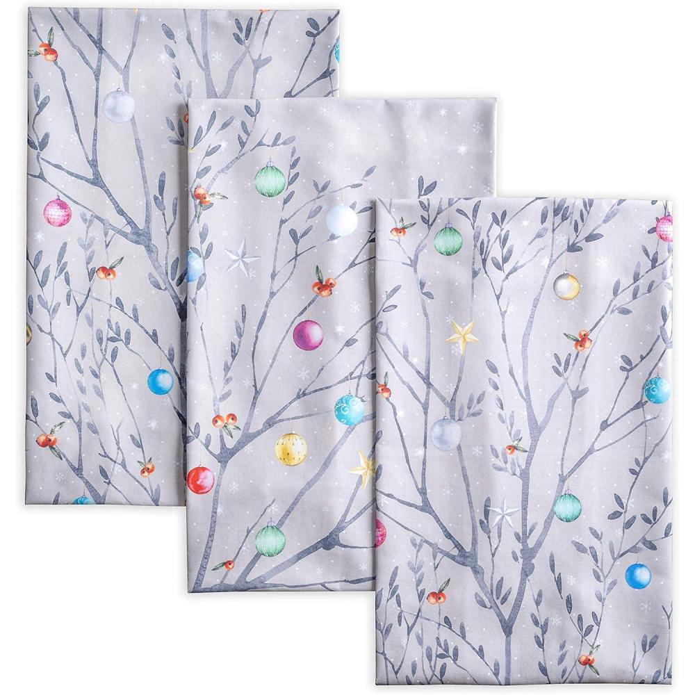 imageMaison d Hermine Kitchen Towels Set of 3 100 Cotton 20quot x 275quot Reusable Cloth Tea Dish Towels Absorbent with Hanging Loop for Kitchen Dining Thanksgiving Christmas Decorations Nila16  Fairy Christmas